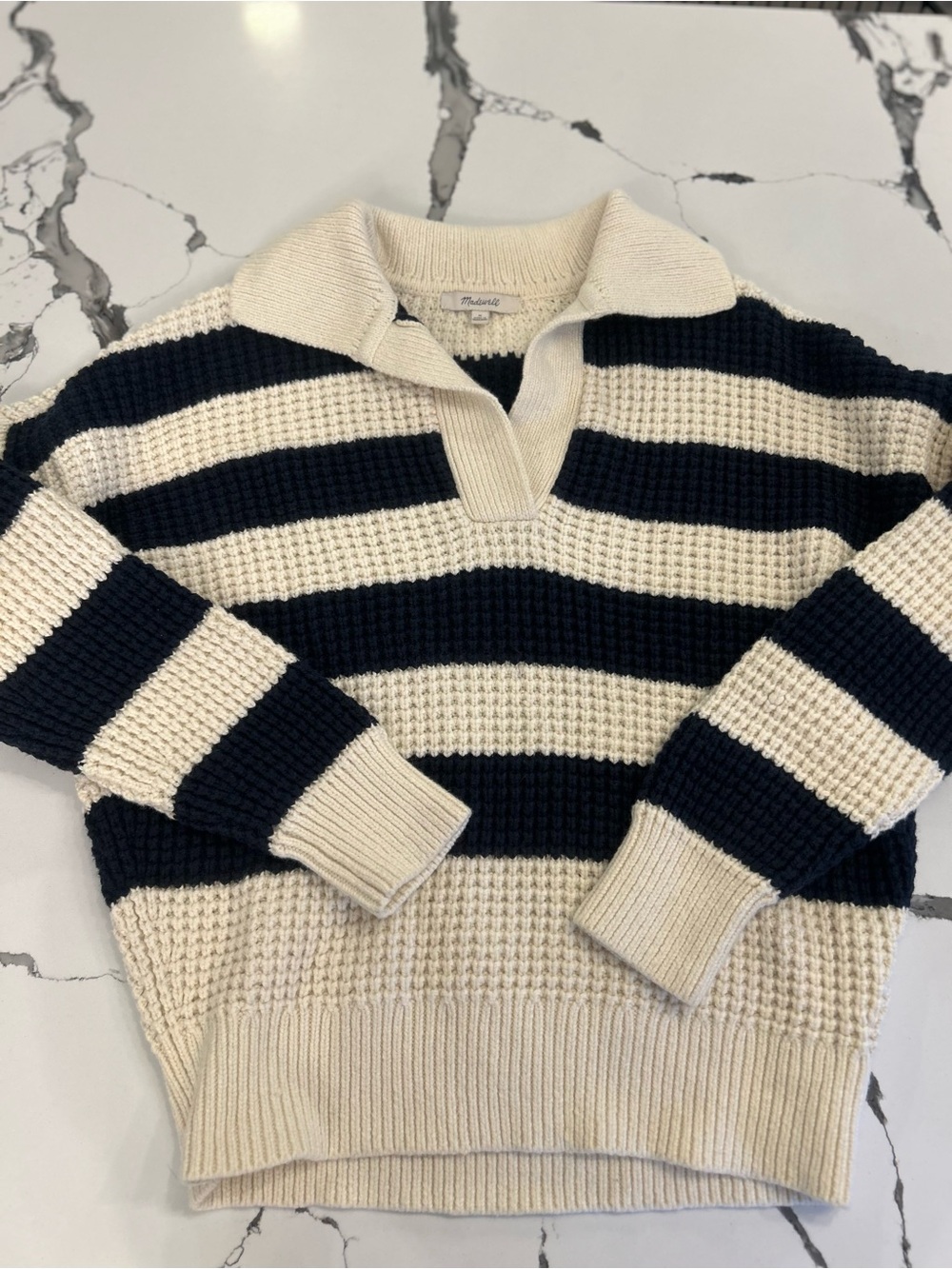Madewell Waffle-Knit Henley Sweater Medium NWOT
